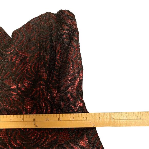Strapless Red & Black Lace Fit & Flare Womens Dress Size M - Picture 10 of 10